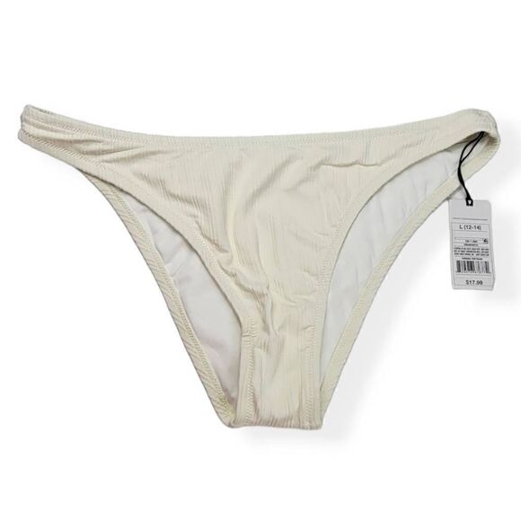 Shade & Shore  Cream Extra Cheeky Bikini Bottom Large 12-14 - Picture 1 of 3